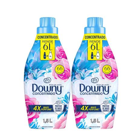 Kit com 2 Amaciantes Downy 4X Concentrado 1,5L - Brisa de Verão Menor preço em Kit com 2 Amaciantes Downy 4X Concentrado 1,5L - Brisa de Verão