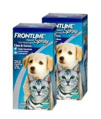 Kit Com 2 Antipulgas Frontline Spray Para Cães 100ml - Merial Menor preço em Kit Com 2 Antipulgas Frontline Spray Para Cães 100ml - Merial