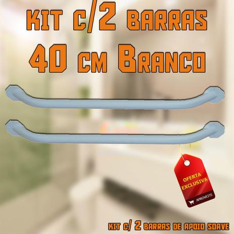 Kit com 2 Barras / Braço de Apoio Banheiro Reta 40cm Branco Soave c/ Buchas e Parafusos Menor preço em Kit com 2 Barras / Braço de Apoio Banheiro Reta 40cm Branco Soave c/ Buchas e Parafusos
