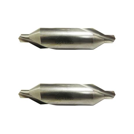 Kit com 2 Brocas de Centro Aço Rápido 6,3 x 16 mm DIN 333A HSS TDC Menor preço em Kit com 2 Brocas de Centro Aço Rápido 6,3 x 16 mm DIN 333A HSS TDC