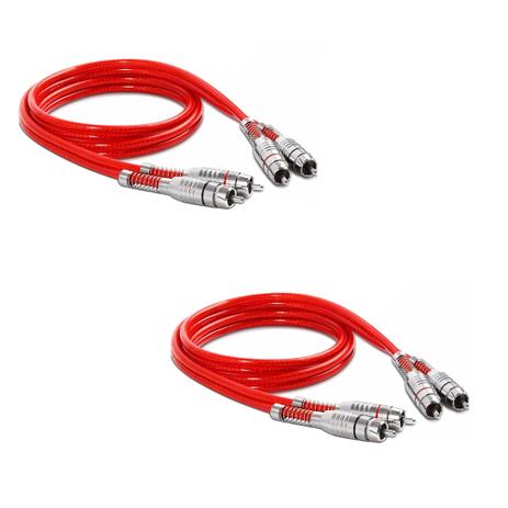 Kit Com 2 Cabos Rca Stetsom 1 Metro Blindado Banhado Prata Menor preço em Kit Com 2 Cabos Rca Stetsom 1 Metro Blindado Banhado Prata