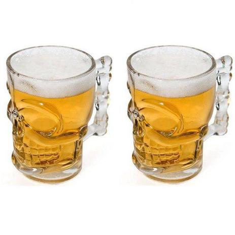 Kit com 2 Canecas de Vidro para CHOPP Caveira 510ML LYOR 6623 Menor preço em Kit com 2 Canecas de Vidro para CHOPP Caveira 510ML LYOR 6623