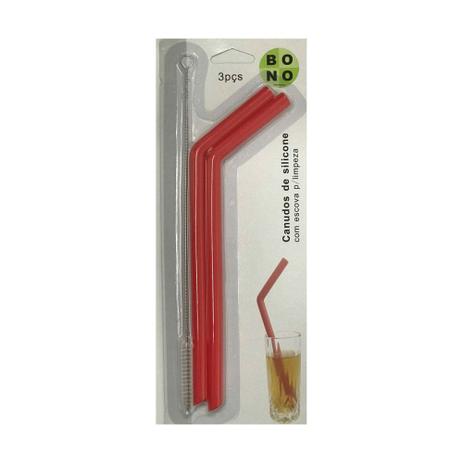 Kit Com 2 Canudos Ecológicos e Reutilizáveis De Silicone com Escova Vermelho - Milk Menor preço em Kit Com 2 Canudos Ecológicos e Reutilizáveis De Silicone com Escova Vermelho - Milk