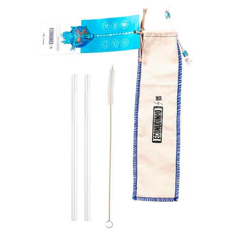 Kit com 2 Canudos Reutilizáveis de Vidro Transparente + 1 Escova de Limpeza + 1 Saquinho Protetor - Econudinho Menor preço em Kit com 2 Canudos Reutilizáveis de Vidro Transparente + 1 Escova de Limpeza + 1 Saquinho Protetor - Econudinho