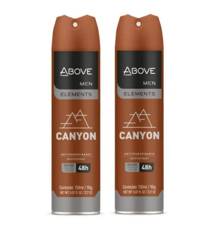 Kit com 2 Desodorantes Above Aerosol Men Elements Canyon 150ml Menor preço em Kit com 2 Desodorantes Above Aerosol Men Elements Canyon 150ml