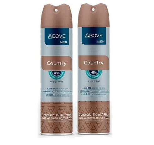 Kit com 2 Desodorantes Above Country Antitranspirante Men Aerosol 150ml Menor preço em Kit com 2 Desodorantes Above Country Antitranspirante Men Aerosol 150ml