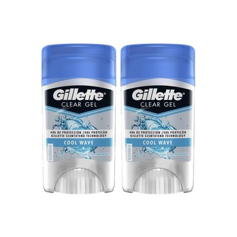 Kit com 2 Desodorantes Gillette Antitranspirante Clear Gel Cool Wave 45g Menor preço em Kit com 2 Desodorantes Gillette Antitranspirante Clear Gel Cool Wave 45g