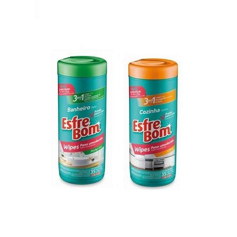 Kit com 2 Esfrebom Banheiro e Cozinha Bettanin Menor preço em Kit com 2 Esfrebom Banheiro e Cozinha Bettanin