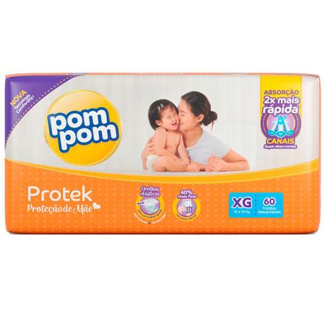KIT COM 2 FRALDA POMPOM PROTEK PROTEÇÃO DE MÃE HIPER XG Atacado Menor preço em KIT COM 2 FRALDA POMPOM PROTEK PROTEÇÃO DE MÃE HIPER XG Atacado