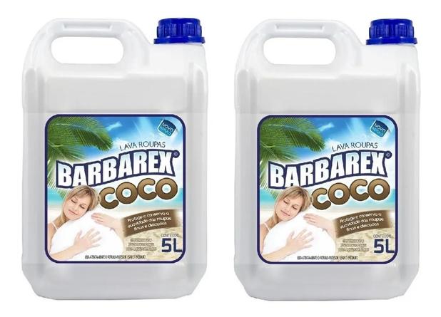 Kit Com 2 Lava Roupas Liquido 5 L Coco - Barbarex Menor preço em Kit Com 2 Lava Roupas Liquido 5 L Coco - Barbarex