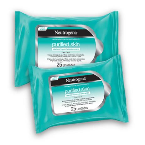 Kit com 2 Lenços Micelar NEUTROGENA Purified Skin 25 unidades Menor preço em Kit com 2 Lenços Micelar NEUTROGENA Purified Skin 25 unidades