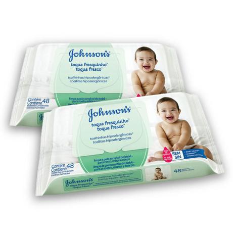 Kit com 2 Lenços Umecedidos JOHNSON - Johnsons Menor preço em Kit com 2 Lenços Umecedidos JOHNSON - Johnsons