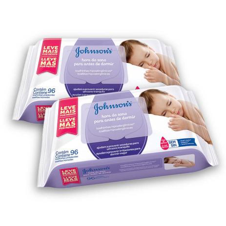 Kit com 2 Lenços Umedecidos JOHNSON'S Baby Hora do Sono 96 unidades - Johnsons Menor preço em Kit com 2 Lenços Umedecidos JOHNSON'S Baby Hora do Sono 96 unidades - Johnsons