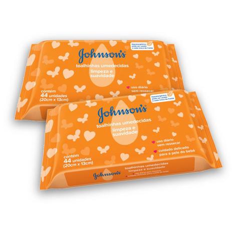 Kit com 2 Lenços Umedecidos JOHNSONS Baby Limpeza E Suavidade 44 UN Menor preço em Kit com 2 Lenços Umedecidos JOHNSONS Baby Limpeza E Suavidade 44 UN