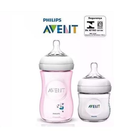 Kit com 2 Mamadeiras Petala 125ML e 260ML Rosa Philips AVENT Menor preço em Kit com 2 Mamadeiras Petala 125ML e 260ML Rosa Philips AVENT