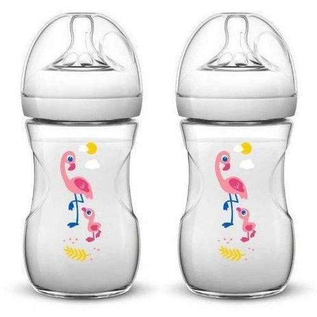 Kit com 2 Mamadeiras Petala 260ML Flamingo Philips AVENT SCF627/21 Menor preço em Kit com 2 Mamadeiras Petala 260ML Flamingo Philips AVENT SCF627/21