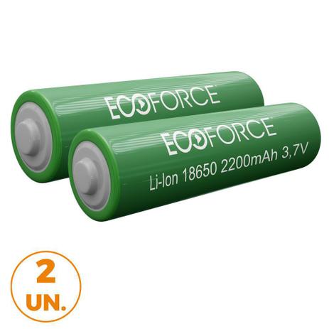 Kit com 2 - Pilha Bateria Lítio Recarregável 3,7v 2200mah Luminária Solar Ecoforce Menor preço em Kit com 2 - Pilha Bateria Lítio Recarregável 3,7v 2200mah Luminária Solar Ecoforce