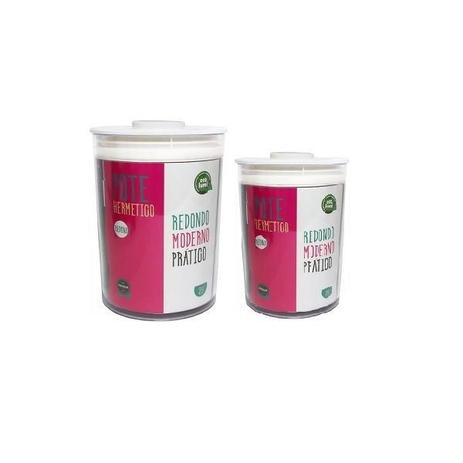 Kit com 2 Potes Hermetico Redondo Ecolumi ECO-724 Menor preço em Kit com 2 Potes Hermetico Redondo Ecolumi ECO-724