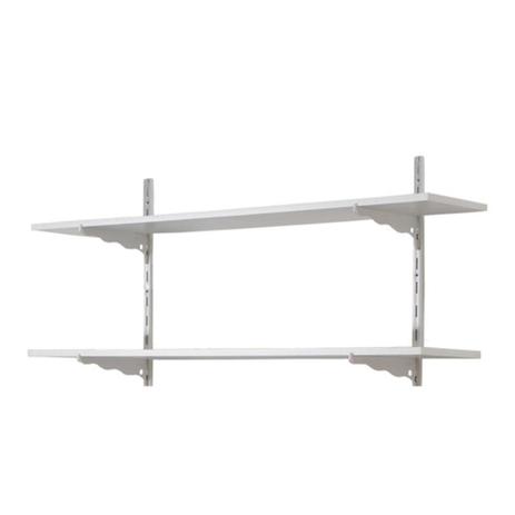 Kit com 2 Prateleiras Multiúso Branco 50x22cm - Prat-k Menor preço em Kit com 2 Prateleiras Multiúso Branco 50x22cm - Prat-k