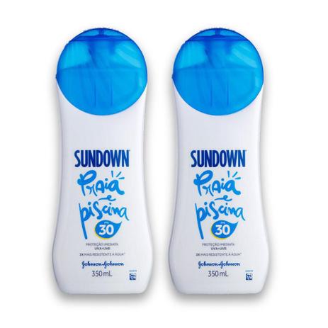 Kit com 2 Protetores Solar SUNDOWN Praia e Piscina FPS 30 350ml Menor preço em Kit com 2 Protetores Solar SUNDOWN Praia e Piscina FPS 30 350ml