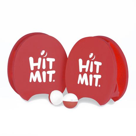 Kit com 2 raquetes tipo frescobol em eva e 1bola em eva (hit mit dark red) Menor preço em Kit com 2 raquetes tipo frescobol em eva e 1bola em eva (hit mit dark red)