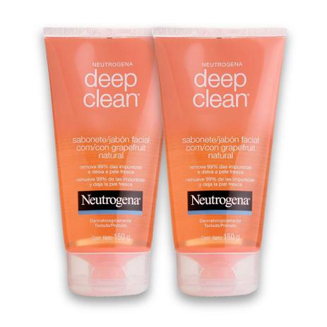 Kit com 2 Sabonetes Facial NEUTROGENA DEEP CLEAN Gel Grapefruit 150g - Neutrogena Menor preço em Kit com 2 Sabonetes Facial NEUTROGENA DEEP CLEAN Gel Grapefruit 150g - Neutrogena
