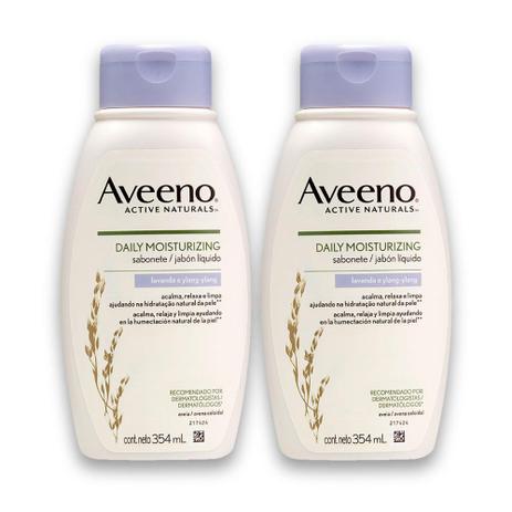 Kit com 2 Sabonetes Líquido Daily Moisturizing AVEENO Lavanda e Ylang 354ml Menor preço em Kit com 2 Sabonetes Líquido Daily Moisturizing AVEENO Lavanda e Ylang 354ml