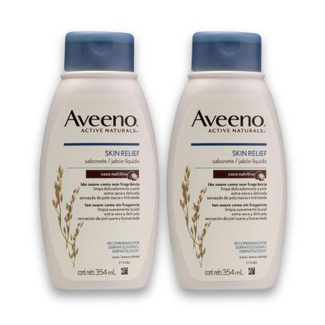 Kit com 2 Sabonetes Líquido Skin Relief AVEENO Coco 354ml Menor preço em Kit com 2 Sabonetes Líquido Skin Relief AVEENO Coco 354ml