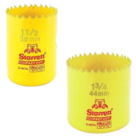 Kit Com 2 Serras Copo Fast Cut 38mm E 44mm Starrett - Fch0112-G - Fch0134-G Menor preço em Kit Com 2 Serras Copo Fast Cut 38mm E 44mm Starrett - Fch0112-G - Fch0134-G