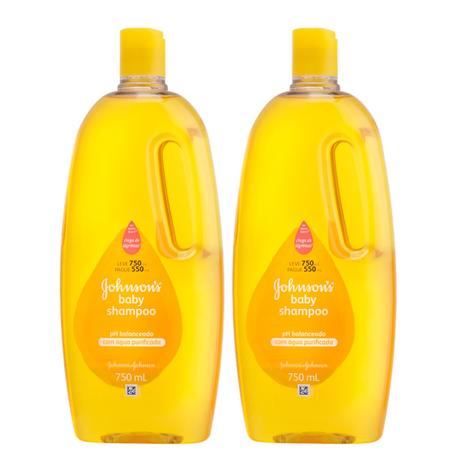 Kit com 2 Shampoos Johnsons Baby Regular 750ml Menor preço em Kit com 2 Shampoos Johnsons Baby Regular 750ml