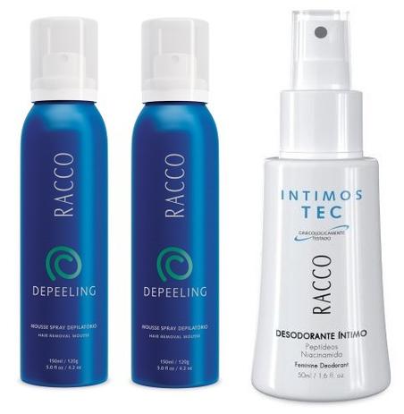 Kit Com 2 Spray Depeeling + Clareador De Virilha Racco Menor preço em Kit Com 2 Spray Depeeling + Clareador De Virilha Racco