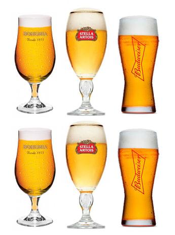 Kit com 2 Taças Stella Artois + 2 Taças Bohemia pilsen + 2 budweiser vermelha - Ambev Menor preço em Kit com 2 Taças Stella Artois + 2 Taças Bohemia pilsen + 2 budweiser vermelha - Ambev