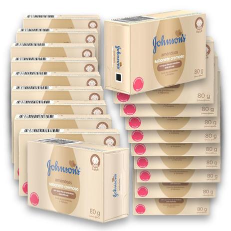 Kit com 20 Sabonetes Barra JOHNSONS Baby Óleo de Amêndoas 80g - Johnsons Menor preço em Kit com 20 Sabonetes Barra JOHNSONS Baby Óleo de Amêndoas 80g - Johnsons