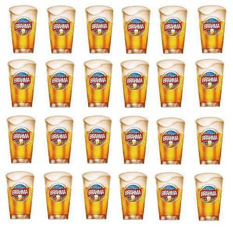 Kit com 24 Copos CHOPP Brahma em Vidro 350ML Globimport Menor preço em Kit com 24 Copos CHOPP Brahma em Vidro 350ML Globimport