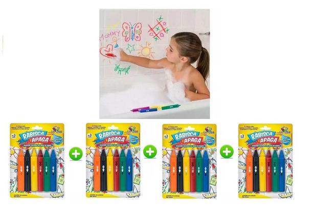 Kit com 24 giz de cera para banho risca e sai - Art Brink Menor preço em Kit com 24 giz de cera para banho risca e sai - Art Brink