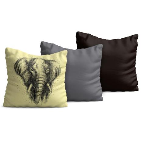 Kit com 3 almofadas 45x45cm Elefante / Fundo Marfim - Yuzo é boa?