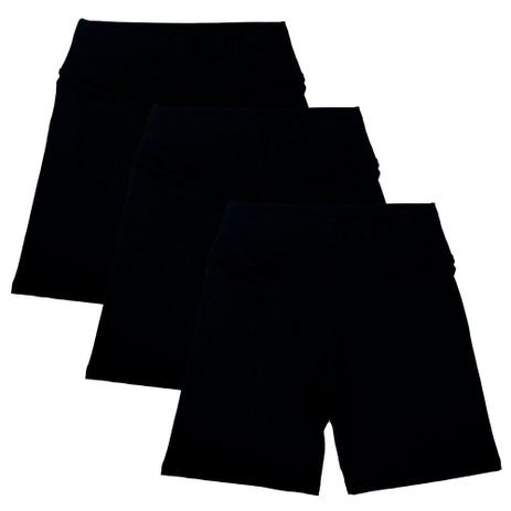 Kit com 3 Bermudas Fitness Feminino Part.B Preto Menor preço em Kit com 3 Bermudas Fitness Feminino Part.B Preto