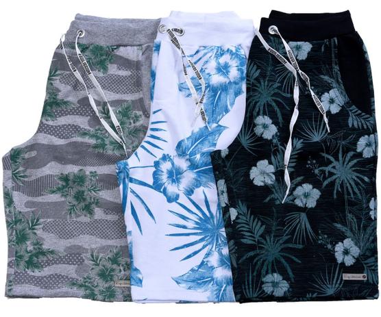 Kit Com 3 Bermudas Shorts Moletom Masculinas Premium - Equilibrium Menor preço em Kit Com 3 Bermudas Shorts Moletom Masculinas Premium - Equilibrium