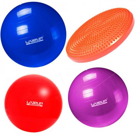 Kit com 3 Bolas Suicas Tamanhos 45 Cm + 55 Cm + 65 Cm + Disco Inflavel Liveup Menor preço em Kit com 3 Bolas Suicas Tamanhos 45 Cm + 55 Cm + 65 Cm + Disco Inflavel Liveup