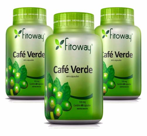 KIT COM 3 Café Verde 500mg 60 Cápsulas Fitoway Menor preço em KIT COM 3 Café Verde 500mg 60 Cápsulas Fitoway