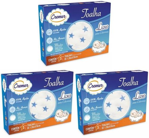 Kit Com 3 Caixas de Toalha Fralda Estampa Menino - Cremer - 70x120cm Menor preço em Kit Com 3 Caixas de Toalha Fralda Estampa Menino - Cremer - 70x120cm