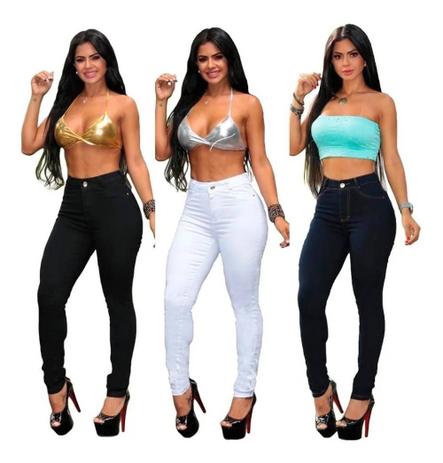 calça jeans preta feminina com lycra