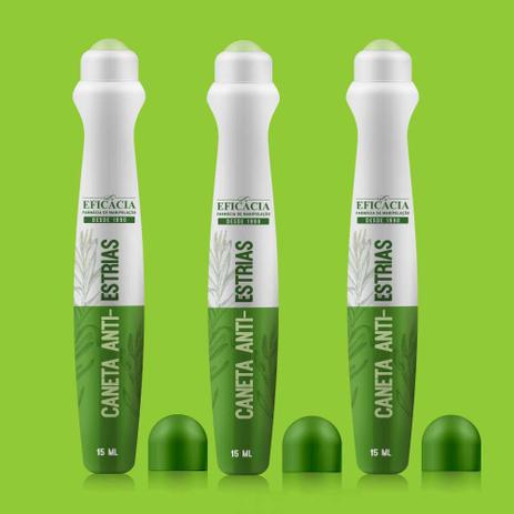 Kit com 3 Canetas Anti-estrias 15ml - Farmácia eficácia Menor preço em Kit com 3 Canetas Anti-estrias 15ml - Farmácia eficácia