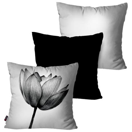Kit com 3 Capas para Almofadas Decorativas Branco Flor - Pump up Menor preço em Kit com 3 Capas para Almofadas Decorativas Branco Flor - Pump up