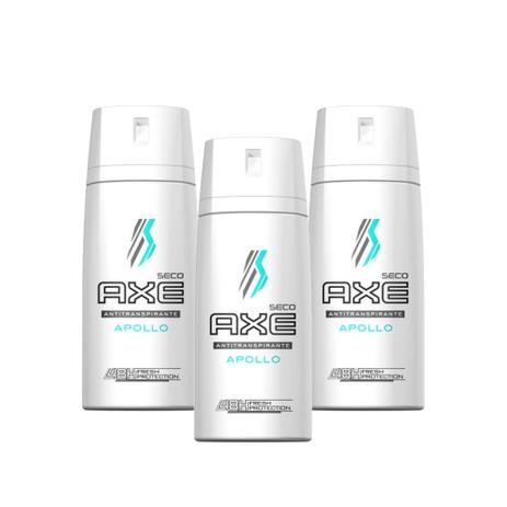 Kit com 3 Desodorantes Antitranspirante Aerossol Axe Apollo 152Ml Menor preço em Kit com 3 Desodorantes Antitranspirante Aerossol Axe Apollo 152Ml