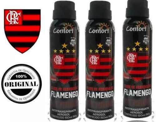 Kit com 3 Desodorantes Flamengo Antitranspirante 48 Horas 150 Ml - Confort Menor preço em Kit com 3 Desodorantes Flamengo Antitranspirante 48 Horas 150 Ml - Confort