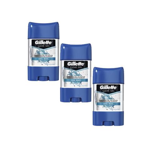 Kit com 3 Desodorantes Gillette Clear Gel Cool Wave 82g Menor preço em Kit com 3 Desodorantes Gillette Clear Gel Cool Wave 82g