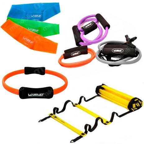 Kit com 3 Extensores Medio + 3 Mini Bands + Arco Pilates + Escada de Chao 4m Liveup Menor preço em Kit com 3 Extensores Medio + 3 Mini Bands + Arco Pilates + Escada de Chao 4m Liveup