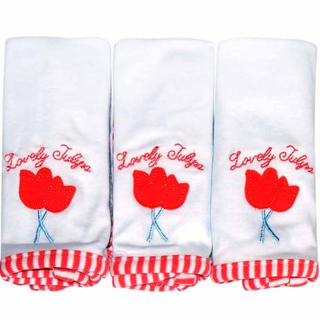 Kit com 3 fraldinhas de boca em malha Tulipa - Classic for Baby Menor preço em Kit com 3 fraldinhas de boca em malha Tulipa - Classic for Baby