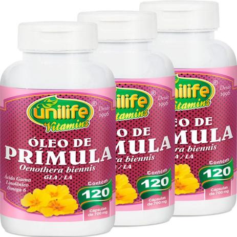 Kit com 3 Frascos de Óleo de Prímula Unilife 120 capsulas 700mg é boa?
